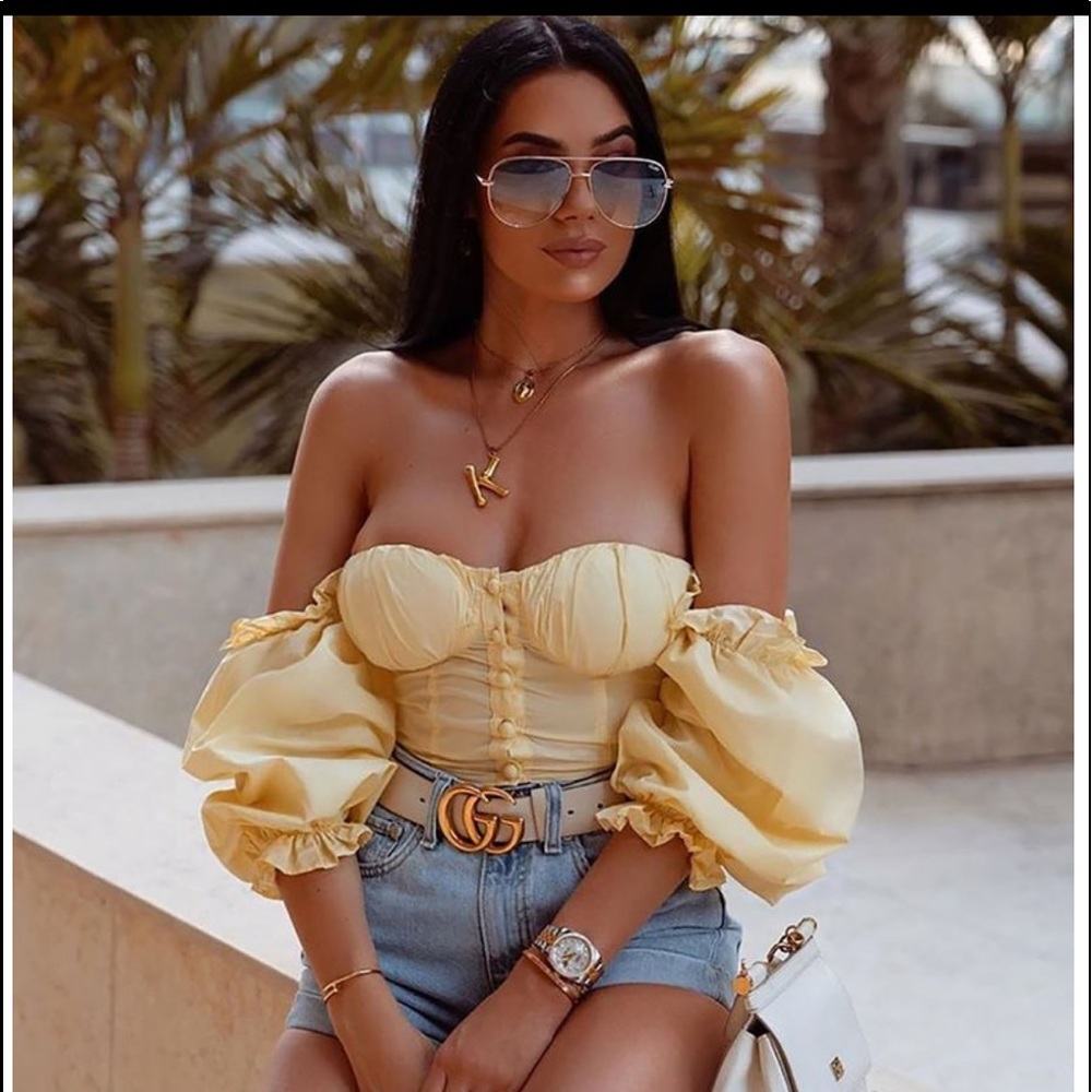 “Your kind of trouble” yellow top by fashion nova